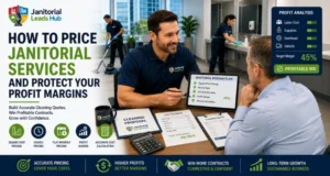 How to price janitorial services with a profitable commercial cleaning proposal, cost calculation, and profit margin planning for cleaning businesses.